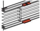 Verspannte Jalousie TwinLine mit Wendeknopf und Bediengriffe
